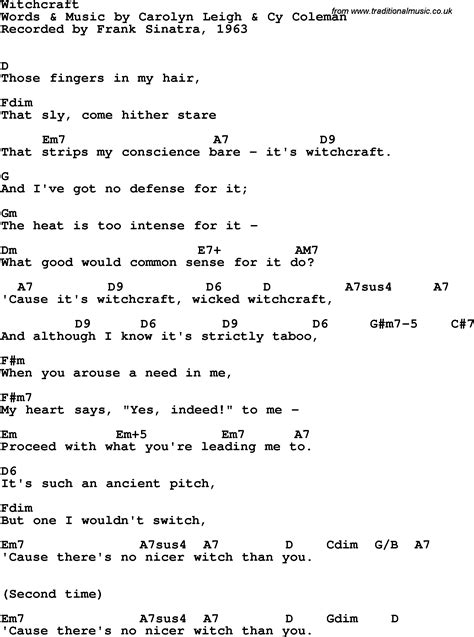 Lyrics of American witchcraft songs